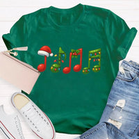 Festive Music Notes Holiday Shirt, Christmas Musical Symbols T-Shirt, Xmas Musician Graphic Tee, Music Lover Apparel, Holiday Present