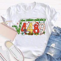 Holiday Snowflakes Lights Graphic Tee, Math Teacher Christmas T-Shirt, Humorous Math Teacher Xmas Shirt, Winter STEM Educator Holiday Present Tee