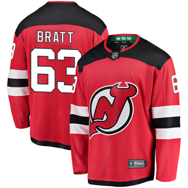 New Jersey Devils Jesper Bratt Red Home Breakaway Player Jersey