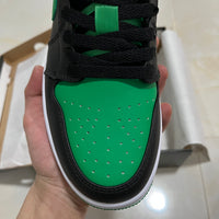 Low Top Sneakers, Black Green Colorway, Lace Up Design, Casual Gift for Sneaker Fans