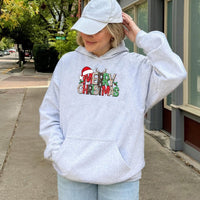 Holiday Reindeer Antler Sweatshirt, Leopard Reindeer Merry Christmas Hoodie, Festive Xmas Graphic Hoodie, Winter Holiday Pullover Hoodie