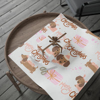 Adorable Wiener Dog Holiday Gift Wrap, Dachshund Christmas Wrapping Paper, Doxie Lover Wrapping Paper, Festive Winter Holiday Present Packaging
