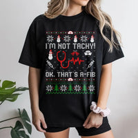 Humorous Medical Ugly Sweater Shirt, Nurse Christmas T-Shirt, Holiday Doctor Tee, Adorable Hospital Staff Graphic T-Shirt, Xmas RN Present for Women