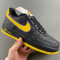 Low Top Sneakers, Black Yellow Colorway, Lace Up Design, Casual Gift for Sneaker Fans