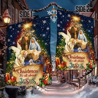 Its All About Jesus Holy Family Yard Flag, Christmas Nativity Garden Flag, Double-Sided Christian Holiday Lawn Flag, Faith Porch Decor