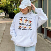 Humorous Medical Christmas Hoodie, Snowman Pain Scale Hoodie, Melting Snowman Nurse Doctor Sweatshirt, Winter Healthcare Worker Hooded Pullover
