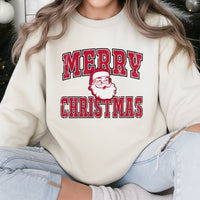Retro Santa Graphic Sweatshirt, Merry Christmas Santa Sweatshirt, Vintage Holiday Crewneck, Distressed Christmas Pullover Sweatshirt