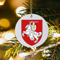 Lithuanian Vytis Knight Ceramic Ornament, Lithuania Coat of Arms Ornament, National Emblem Christmas Tree Ornament, Heritage Keepsake Present