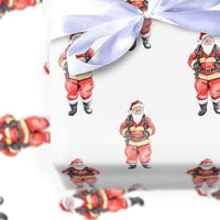 Watercolor First Responder Christmas Gift Wrap, Firefighter Santa Wrapping Paper, Fireman Santa Gift Wrapping Paper, Holiday Hero Gift Wrap