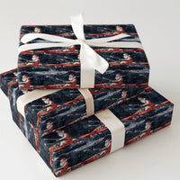 Night Sky Crew Rower Gift Wrap, Santa Sculling Rowing Wrapping Paper, Watercolor Sports Santa Paper, Christmas Boating Wrapping Paper Roll