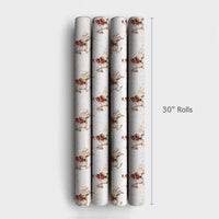 Equestrian Christmas Gift Wrap, Santa Riding White Horse Wrapping Paper, Gold Speckle Holiday Wrapping Paper, Horse Lover Gift Wrap Roll