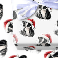 Watercolor Animal Gift Wrap, Baby Skunk Christmas Wrapping Paper, Skunk Wrapping Paper Roll, Holiday Wrapping Paper, Woodland Xmas Gift Wrap