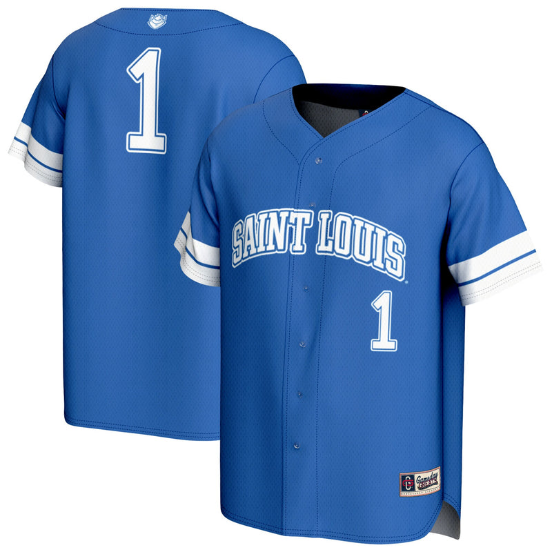 #1 Saint Louis Billikens Lightweight Collegiate Baseball Fashion Jersey - Blue