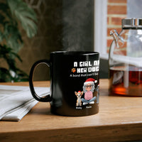Adorable Girl and Dogs Christmas Mug, Personalized Dog Mom Mug, Custom Pet Lover Coffee Cup, Holiday Dog Mama Ceramic Mug 11oz 15oz