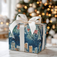 Space Needle Holiday Gift Wrap Roll, Seattle Skyline Christmas Wrapping Paper, Pacific Northwest Winter Wrapping Paper, City Gift Wrap Paper