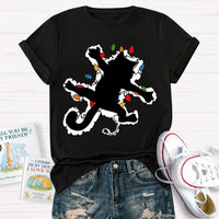 Adorable Holiday Kitty Graphic Tee, Cat Christmas Lights Shirt, Festive Winter Cat T-Shirt, Merry Catmas Animal Lover Shirt, Xmas Holiday Present