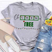 Humorous Chemistry Teacher Tee, Oh Chem Is Tree Christmas Shirt, Science Pun Christmas T-Shirt, Chemistry Christmas Shirt, Science Present