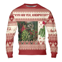 Humorous Desi Holiday Sweatshirt, Kya Hai Yeh Kadipatta Christmas Sweatshirt, Nordic Mistletoe Xmas Sweatshirt, Indian Humor Party Crewneck