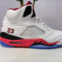 High Top Sneakers, White Red Colorway, Lace Up Design, Casual Gift for Sneaker Fans