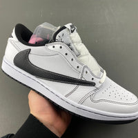 Low Top Sneakers, White Black Colorway, Leather Footwear, Reverse Hook Design, Lace Up Design, Casual Gift for Sneaker Fans