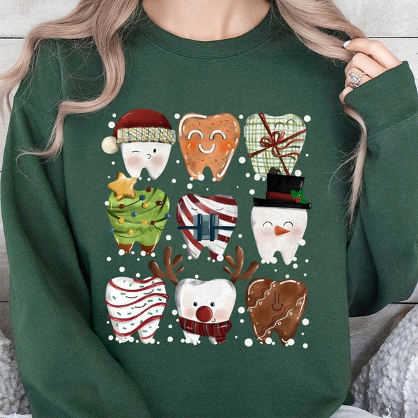 Adorable Dental Squad Sweatshirt, Christmas Teeth Sweatshirt, Humorous Dentist Holiday Sweatshirt, Dental Hygienist Crewneck,