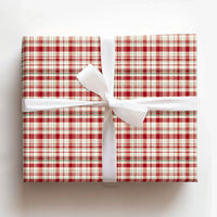 Traditional Red Green Tartan Gift Wrap, Christmas Plaid Wrapping Paper, Classic Vintage Holiday Wrapping Paper, Rustic Winter Gift Wrap