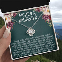 Mom Love Knot Pendant, Mother Daughter Love Knot Necklace, 18k Gold Love Knot Jewelry, Meaningful Birthday Christmas Present for Mom