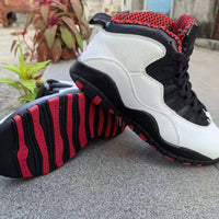 High Top Sneakers, White Black Red Colorway, Lace Up Design, Casual Gift for Sneaker Fans