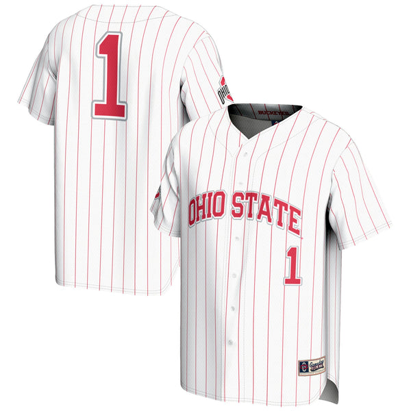 #1 Ohio State Buckeyes Lightweight Baseball Jersey - White