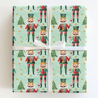Wine Lover Holiday Gift Wrap, Nutcracker Christmas Wrapping Paper, Watercolor Mint Green Wrapping Paper, Whimsical Xmas Present Gift Wrap