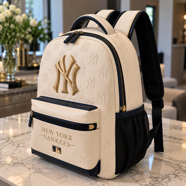NYY Ivory Monogram - Interlocking Emblem Backpack - main