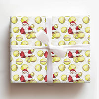 Sports Softball Christmas Gift Wrap, Softball Santa Wrapping Paper, Yellow Softball Holiday Wrapping Paper, Softball Player Xmas Gift Wrap