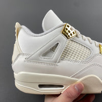 Low Top Sneakers, White Gold Colorway, Metallic Finish, Lace Up Design, Casual Gift for Sneaker Fans