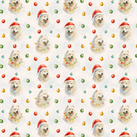 Santa Dog Holiday Gift Wrap, Samoyed Christmas Wrapping Paper, Adorable Samoyed Dog Wrapping Paper, Festive Dog Lover Christmas Present Packaging