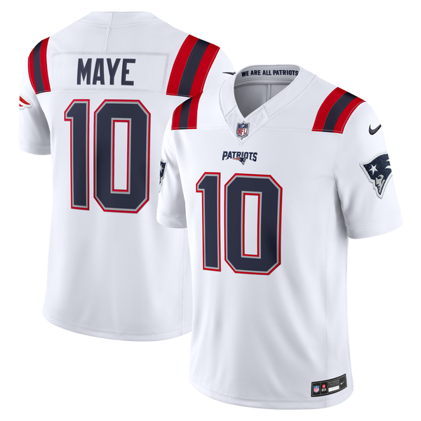 New England Patriots Drake Maye White Stitched Limited Jersey
