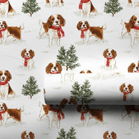 Christmas Dog Wrapping Paper, Cavalier King Charles Spaniel Wrapping Paper, Festive Puppy Gift Wrap, Holiday Pet Gift Wrapping Paper Roll