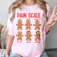 Humorous Medical Christmas Graphic Tee, Pain Scale Gingerbread T-Shirt, Holiday Doctor Nurse Shirt, Adorable Hospital Staff Xmas T-Shirt Present