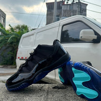 High Top Sneakers, Blue Black Colorway, Lace Up Design, Casual Gift for Sneaker Fans