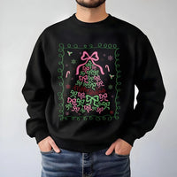 Aesthetic Bow Holiday Sweater, Coquette Christmas Tree Sweatshirt, Adorable Xmas Tree Crewneck, Trendy Holiday Pullover, Christmas Present for Her