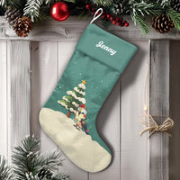 Santa Hat Bird Christmas Stocking, Personalized Cockatiel Christmas Stocking, Custom Pet Holiday Stocking, Cockatiel Lover Xmas Decor Present