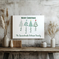 Custom Holiday Canvas Wall Art, Personalized Family Christmas Tree Canvas Print, Christmas Tree Canvas Decor, Holiday Family Present