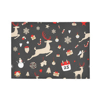 Snowman Reindeer Snowflake Floor Runner Rug, Christmas Holiday Runner Rug, Festive Winter Hallway Runner Rug, Seasonal Floor Mat