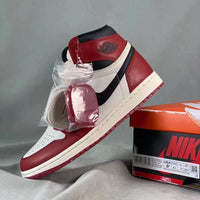 Basketball Shoes, White Red Colorway, Distressed, Retro, High Top, Lace Up Design, Distressed Finish, Casual Gift for Shoe Lovers