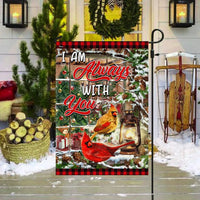 Double Sided Memorial Yard Flag, Cardinal Christmas Garden Flag I Am Always with You, Remembrance Holiday Lawn Flag, Bereavement Present