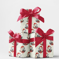 Watercolor Winter Animal Gift Wrap, Polar Bear Christmas Wrapping Paper, Festive Holiday Wrapping Paper, Adorable Seasonal Gift Wrap Roll