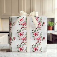 Rosemary Drink Christmas Gift Wrap, Cranberry Cocktail Wrapping Paper, Holiday Party Gift Wrap Paper, Festive Winter Beverage Present Wrap