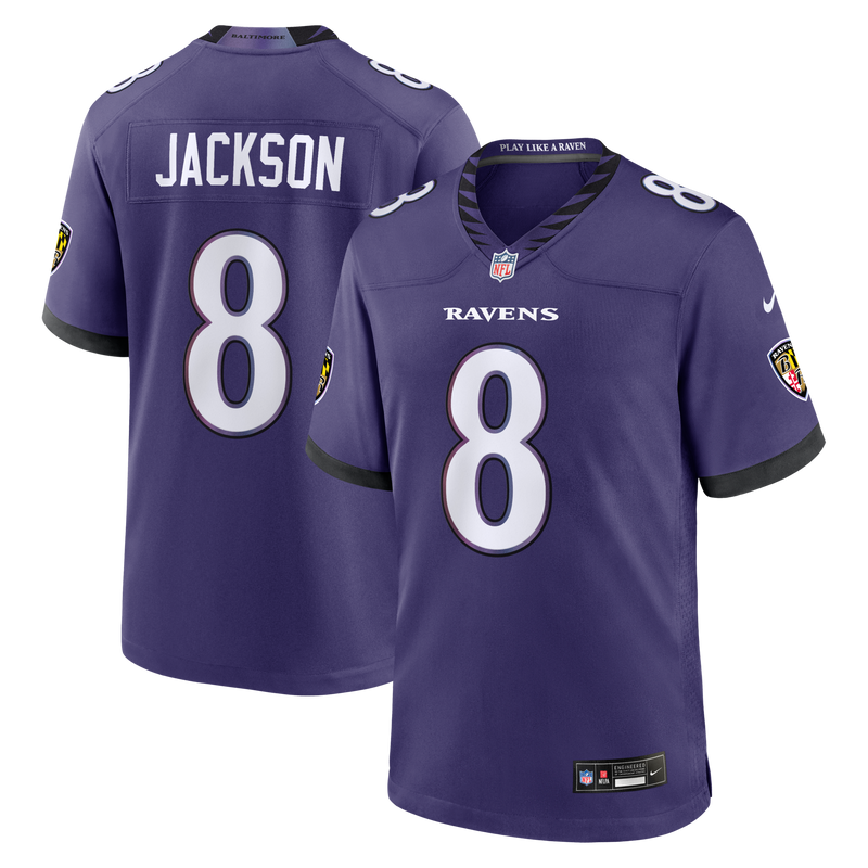 Baltimore Ravens Lamar Jackson Purple Team Game Jersey