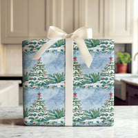 Snowy Tree Sports Gift Wrap, Baseball Christmas Tree Wrapping Paper, Tropical Holiday Wrapping Paper, Baseball Ornament Wrapping Paper Roll