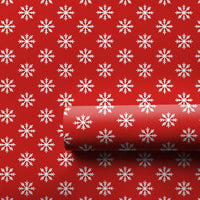 White Snowflakes Gift Wrap, Red Snowflake Christmas Wrapping Paper, Festive Winter Present Paper, Holiday Wrapping Paper, Xmas Gift Wrap