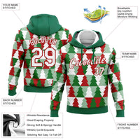 Personalized Name and Number Sweatshirt, Custom Christmas Tree Pullover Hoodie, 3D Holiday Sports Hoodie, Xmas Team Fan Present